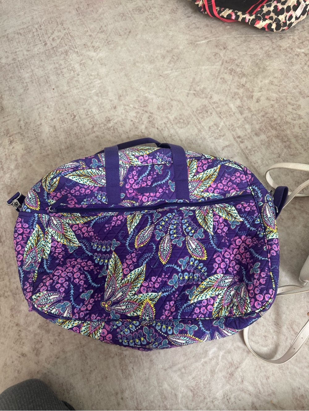 Vera Bradley Purple Quilted Floral Travel Duffel